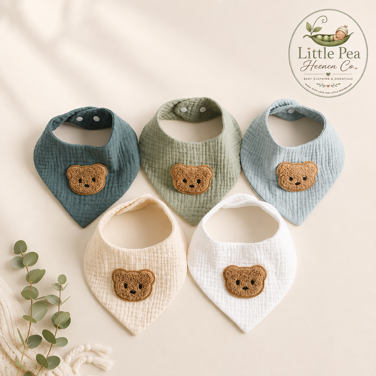 Teddy Bear Bandana Bib Set - LP-070